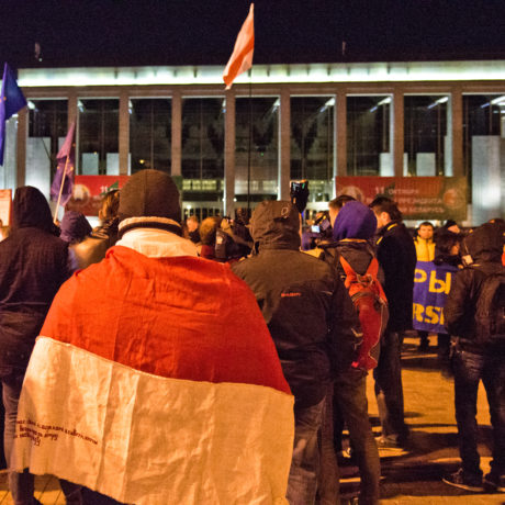 Opposition demonstrations in Minsk, Belarus in 2015.