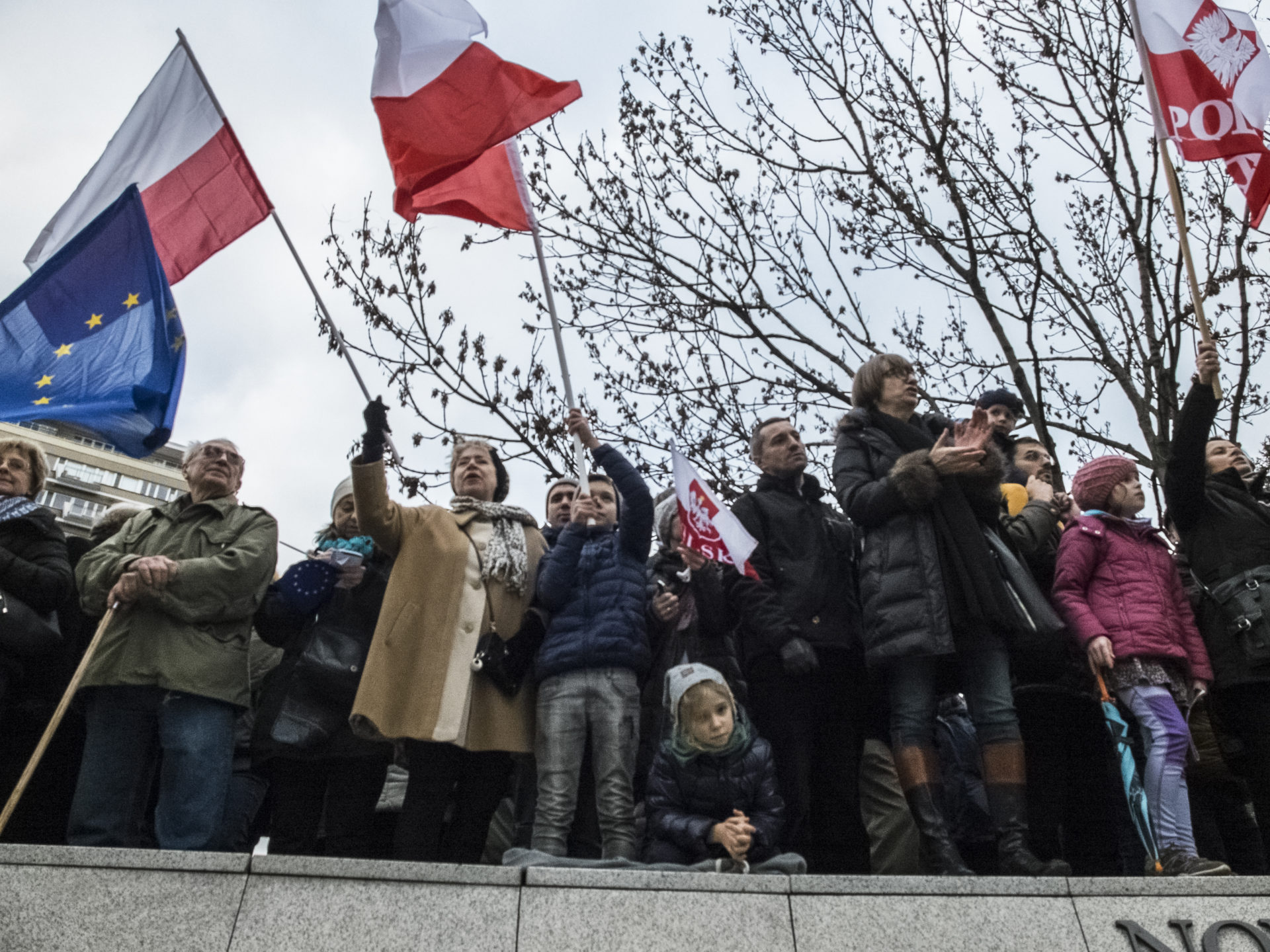 KOD-demonstrasjon i Polen i 2015.