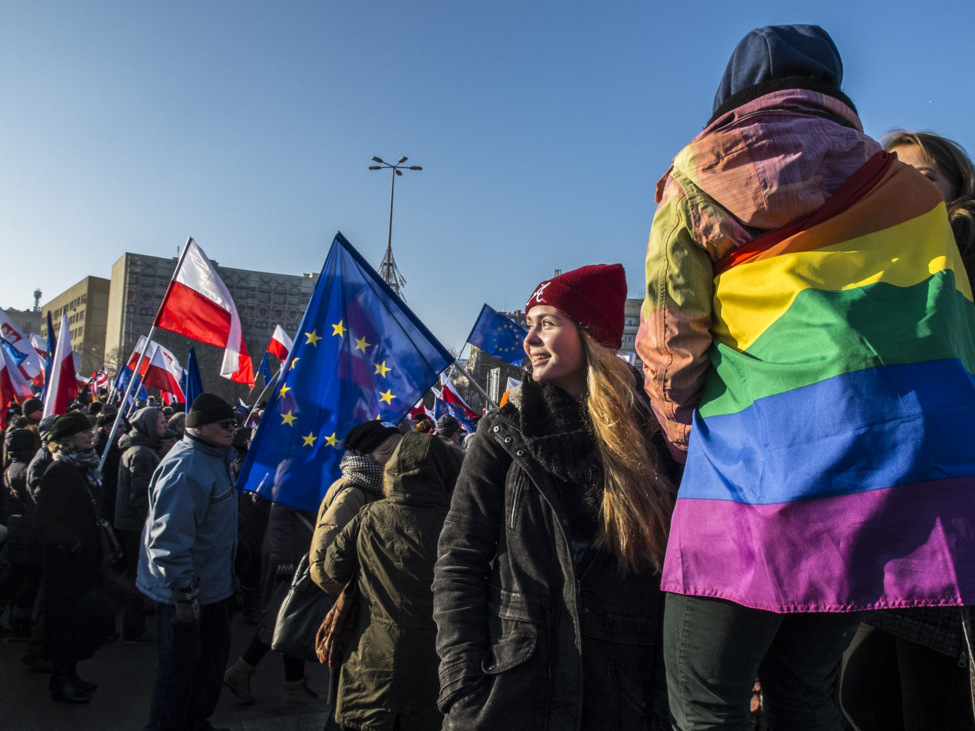 Folkesamling i Polen.