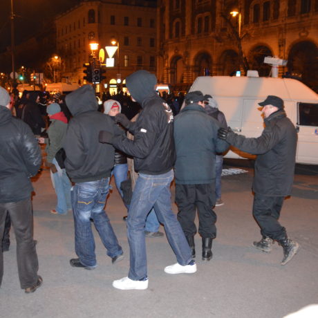 Høyreekstrem demonstrasjon i Budapest, Ungarn i 2012.